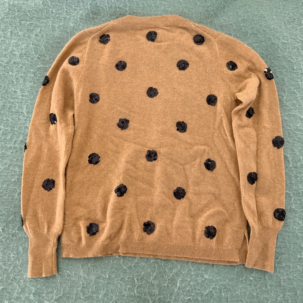 J. Crew Everyday Cashmere Crewneck Sweater with Sequin Polka Dots - Picture 5 of 5